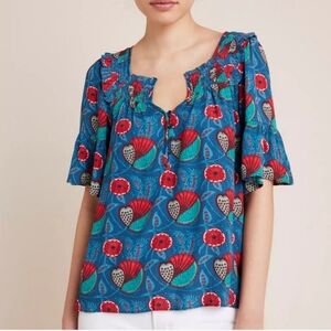 HTF Anthropologie Maeve Letitia Smocked Blouse